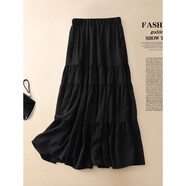 【特價(jià)撿漏】高檔輕奢品牌雪紡半身裙女夏季中長(cháng)款2022新款高腰百褶裙大擺傘裙半裙長(cháng)裙均碼松緊腰圍 黑色