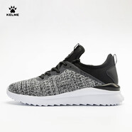 卡爾美（KELME）休閑鞋男新款運動跑步透氣防滑時尚輕便鞋子 深灰黑 40