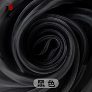 靈蘭 高密加密無光紗 歐根紗布料柯根婚紗 服裝面料無光透明婚慶裝飾 043#黑色