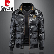 皮爾卡丹（pierre cardin）2025冬季新款90%白鴨絨亮面羽絨服男輕薄外套加厚潮牌短款歐洲站 黑色 XL 130-145斤