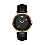 摩凡陀（Movado）瑞士手表現(xiàn)代經(jīng)典腕表機(jī)械牛皮男表0607124瑞表七夕禮物
