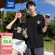 唐獅（TonLion）2025情侶男女同款短袖T恤前胸印花半袖寬松短袖T恤
