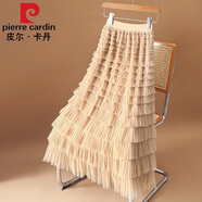 皮爾卡丹高檔品牌女裝高端氣質(zhì)網(wǎng)紗半身裙女秋冬裝2022新款超仙a字長(zhǎng)裙顯瘦層層蛋糕裙顯瘦 卡其色 XL