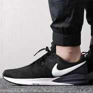 耐克（NIKE）男鞋新款A(yù)IR ZOOM減震氣墊鞋運(yùn)動鞋網(wǎng)面輕便透氣跑步鞋 AA1636-002 黑白 39