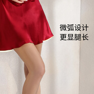 狄蘭絲（dilansi）真絲睡裙睡衣女春夏性感絲綢吊帶裙打底薄情趣短裙純欲風(fēng)百搭高級(jí) 酒紅（6A級(jí)100%桑蠶絲） M 推薦85-90斤