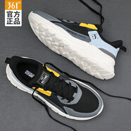 361°男鞋運(yùn)動(dòng)鞋男跑步鞋夏季款軟底網(wǎng)面透氣舒適耐磨輕量綜訓(xùn)鞋子男 曜石黑/宇宙灰-4 40