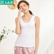 AB內(nèi)衣女士全棉本命年大紅彈力蕾絲花邊打底衫吊帶衫女式背心8191 白色 3XL