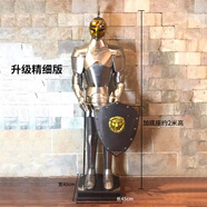 萬(wàn)棠中世紀(jì)2米武士盔甲鎧甲騎士模型裝飾品歐式輕奢軟裝大型落地?cái)[件 新款2米銀色 配劍盾