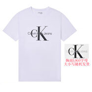 Calvin Klein 卡爾文·克萊恩 CK男裝經(jīng)典純棉短袖T恤 夏季男士休閑圓領(lǐng)衣服男 大標(biāo)41VM883-白色 S （建議60-70kg）
