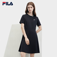 FILA 斐樂(lè )官方女裝針織連衣裙時(shí)尚休閑基礎防曬收腰裙子 傳奇藍-NV 165/84A/M