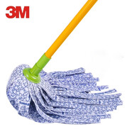 3M 思高一拖凈棉線布條吸水無(wú)紡布拖把墩布家用一拖凈老式傳統(tǒng)拖把 耐磨型拖把1桿+1頭