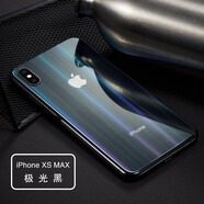 井邑田 蘋果鋼化后膜鐳射極光背膜后蓋XsMAX背后改色彩膜iphone10D手機后貼膜防刮 蘋果XsMax【黑色】極光后膜