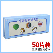 寶視德（bresser）顯微鏡生物標本玻片兒童學生科普教學微生物動植物昆蟲切片50片裝