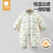 貝肽斯嬰兒衣服夾棉連體衣秋冬加厚保暖新生幼兒寶寶冬季外出棉服
