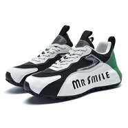 薔櫻酷尚工廠店MR SMILE/微笑先生情侶鞋輕奢手工鞋男女百搭情侶鞋 黑綠 42