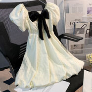 婕緹薇女童連衣裙夏裝2025新款兒童夏季洋氣中大童公主裙13歲小女孩裙子 米白色 175 [建議身高160-170CM]