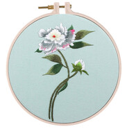 繡魁新款刺繡手工課創(chuàng)意禮物飾品印花自繡DIY繁花滿園蘇繡品自己刺繡 茶靡花開  【材料包+輔助繡繃】