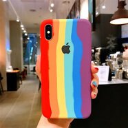 廷家和iPhone11彩虹液態(tài)硅膠手機殼8plus蘋(píng)果X半包11Pro保護套7P全包情侶XSMAX個(gè)性創(chuàng  )意潮男女xs超薄xr殼 蘋(píng)果Xs Max 彩虹殼(全包邊)