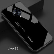 好機友vivoS6玻璃手機殼vivo S6保護套V1962A防摔全包軟薄情侶潮5G版網(wǎng)紅男液態(tài)硅膠 【S6】帶字母黑色送全屏鋼化膜+指環(huán)+掛繩