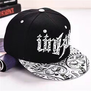 諾芝萌 單個(gè)價(jià) 嘻哈平沿帽子 男女士字母鴨舌帽平檐棒球帽青年帽子NF021 腰果花白檐黑帽 均碼 可調節