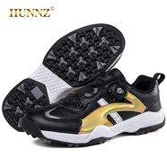 HUNNZ品牌高爾夫球鞋男鞋網(wǎng)面透氣固定釘運動(dòng)鞋男2024防滑高爾夫鞋子男 黑色 40