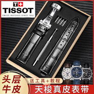 天梭表帶1853力洛克原裝款皮帶真皮手表帶T006/T41男女T063俊雅19 TS黑色黑線(xiàn)+銀色蝴蝶扣 19毫米【表帶接口寬度】