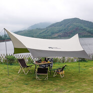 牧高笛（MOBIGARDEN）六角天幕戶外露營遮陽防曬防雨天幕俊庭升級版 NX20661014 橄欖綠