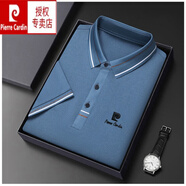 皮爾卡丹（pierre cardin）高檔短袖男t恤夏季新款商務(wù)休閑半袖POLO.衫男抗皺免燙體恤上衣男 藍(lán)色 XL 175碼【建議體重140-160斤】