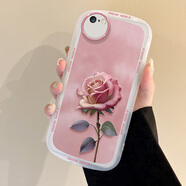 屹川 適用蘋(píng)果6plus/6splus手機殼 iPhone6/6s鏡頭全包硅膠防摔新款玫瑰軟殼女款 【透明】霧粉玫瑰-贈保護膜 蘋(píng)果6plus/6splus