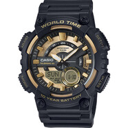卡西歐（CASIO）男表  學(xué)生運(yùn)動(dòng)手表 多功能雙顯電子表 防水夜光石英表 夜光指針AEQ-110BW-9A