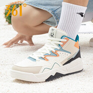 361°男鞋板鞋男2025冬季新款361度男士皮面防水高幫休閑鞋運動(dòng)鞋子男 羽毛白/水霧藍 41