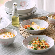 美濃燒 日本進(jìn)口陶瓷 櫻花陶瓷餐具米飯碗 家用日式蒸魚(yú) 4.5英寸飯碗【12.0CM*6.0CM】