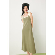 詩(shī)凡黎（'SEIFINI）黑色條紋拼接針織背心裙2024春新款裙子中長(cháng)氣質(zhì)背帶連衣裙 灰綠針織款 S 155/80A