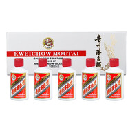 茅臺（MOUTAI）貴州茅臺酒 飛天茅臺53度 小酒版禮盒 50ml*5瓶 醬香型白酒 53度 50mL 5瓶 白色條茅 禮盒裝