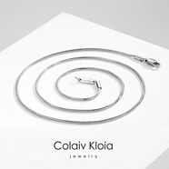 Colaivkloia情侶款項鏈男女玫瑰金簡(jiǎn)約鎖骨鏈白金色鈦鋼蛇骨鏈生日禮物送女友 XL0111白金色蛇骨鏈（長(cháng)度50CM）