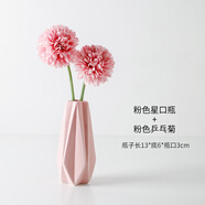 浣熊日記客廳擺設(shè)防真花餐桌花擺花茶幾假花仿真花花束裝飾花茶幾裝飾擺件 粉色星口瓶粉色乒乓菊