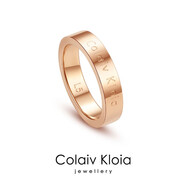 Colaivkloia情侶戒指男女對戒316L精鋼一對滿(mǎn)天星素圈情人節生日禮物送男女友 T1K031-素圈（玫瑰金） 美碼7號