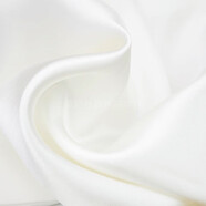 桑宋真絲素縐緞面料19姆100%桑蠶絲旗袍禮服睡衣布料絲綢可做內(nèi)襯里布 白色（一米）