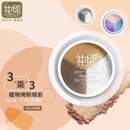純即三色眼影盤(pán)日常淡妝藍色紫色粉色灰白黑色大地色舞臺細閃珠光彩色 02#大地色（金色、咖色、白色）
