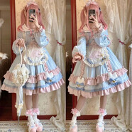 唐努烏（Tang Nu wu）洛麗塔裙子貓爪op學生Lolita 優(yōu)雅連衣裙小公主裙子正禮物 甜貓貓+圍裙 S 【65-90斤】