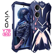 龍豈 vivoY78手機殼金屬邊框保護套y35m防摔鋼鐵俠男款vivo x30pro定制X27全金屬 vivo Y78【雷神】-黑色