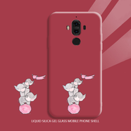 班藍(lán) 華為mate9手機(jī)殼液態(tài)硅膠保護(hù)套全包鏡頭mate9防摔軟殼輕薄膚感網(wǎng)紅卡通男女款創(chuàng)意新升級潮 山茶紅.三只象 華為mate9【加全屏鋼化膜】