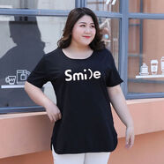 恪信適合胖人穿的衣服加肥加肥婆夏裝上衣300斤新款肥胖mm大碼女裝 中長(zhǎng)/AA011/黑色/大標(biāo) 6XL