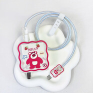 德烽適用小米13/12/CIVI2 紅米K60/Note12pro充電器數(shù)據(jù)線保護(hù)套67W充頭套可愛(ài)小米14充電器90w纏繞繩 【草莓熊】充頭套+鐳射線+小線夾+USB夾