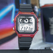卡西歐（CASIO）手表男運(yùn)動防震休閑腕表防水橡膠表帶AE1000W-1A 2A 4A 4B電子表 AE-1300WH-4A紅色三眼