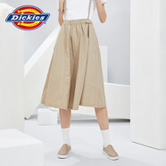 dickies半身裙女 純色學(xué)院風(fēng)a字中吊帶長(cháng)裙 DK010196 沙色 XL （29）