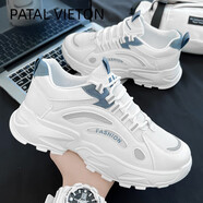 PATAL VIETON春秋男鞋網(wǎng)面旅游休閑運(yùn)動(dòng)鞋男款青少年跑步增高小白老爹潮鞋子男 藍(lán)色2002 42