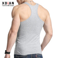 續(xù)點(diǎn)工字背心男夏季彈力修身休閑健身緊身運(yùn)動跨欄棉男士吊帶無袖坎肩 花灰色 3XL 碼155-165斤左右修身版型