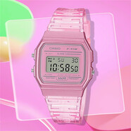 卡西歐（CASIO）學(xué)生時(shí)尚運(yùn)動(dòng)手表簡約復(fù)古小方塊腕表F-91W-1D 3D F94WA-8 電子表 F-91WS-4DF果凍粉 【附加貼膜】