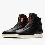 耐克（NIKE）女鞋夏季新款 AJ1 AIR JORDAN1運動高幫休閑籃球鞋 AQ3742-016 黑色 38